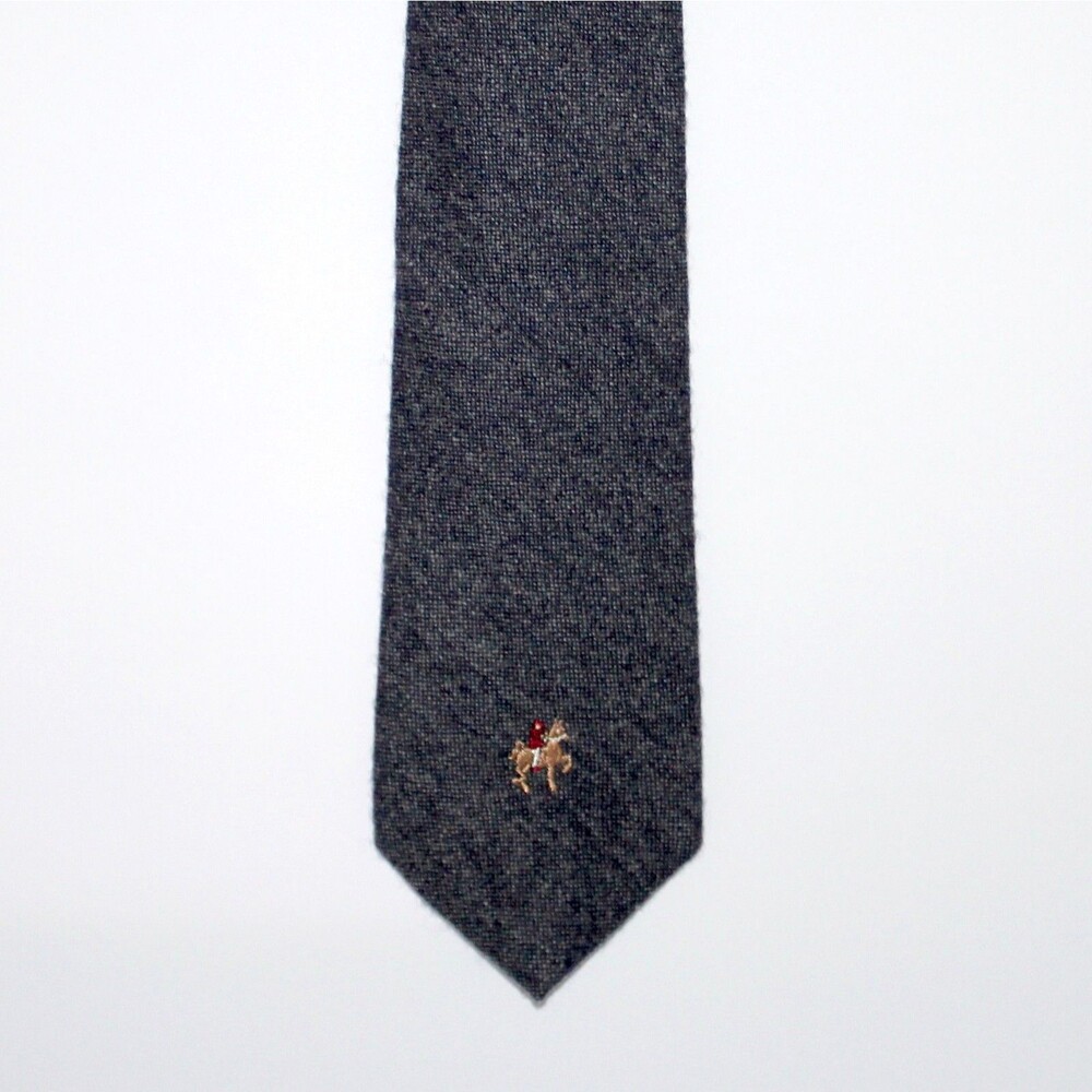 Vintage Saddlebred Necktie Lancashire Saxony Wool gray horse